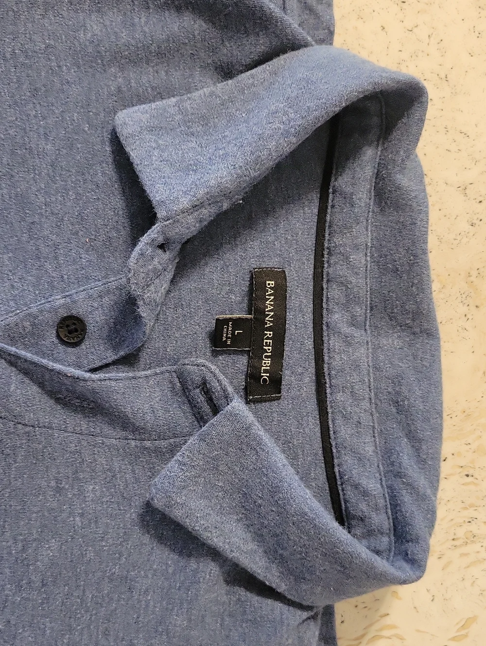 Banana Republic Men's Light Blue Heather Polo